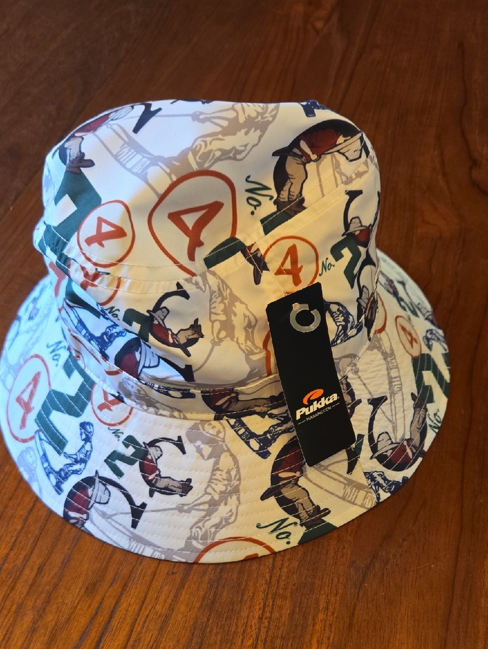 Rare Pinehurst Golf White Multi-Color Printed Bucket Hat